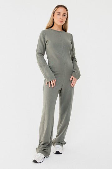 OPEN BACK olive overall