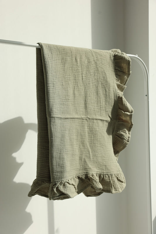 Tetra blanket with muslin ending - olive green